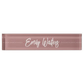 Dusty Roos Mauve Sketting Cursive Script Naambordje (Voorkant)