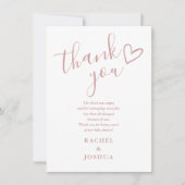 Dusty Roos Meisje Baby shower Script Hart Gedicht Bedankkaart (Voorkant)