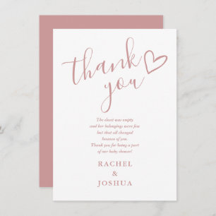 Dusty Roos Meisje Baby shower Script Hart Gedicht Bedankkaart