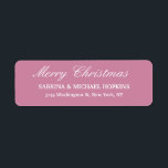 Dusty Roos Merry Christmas Bericht Familie Blad Etiket<br><div class="desc">Vertegenwoordig me met dit moderne,  elegante etiket van het terugkeeradres. Deze sjabloon kan worden aangepast aan alle professionele beroepen.</div>