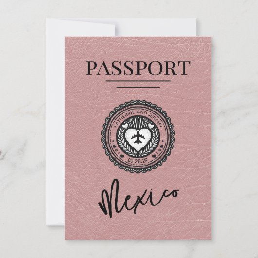 Dusty Roos Mexico Passport Bewaar de datum Save The Date (Voorkant)