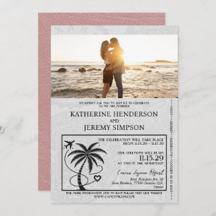 Dusty Roos Mexico Passport Wedding Kaart