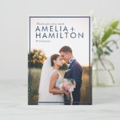 Dusty Roos & Minimal Bedankt voor je bruiloft foto (Staand voorkant)