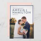 Dusty Roos & Minimal Bedankt voor je bruiloft foto (Voorkant / Achterkant)