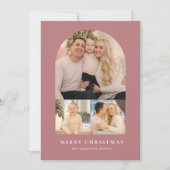 Dusty Roos Minimalist Arch 3 Foto Feestdagenkaart (Voorkant)