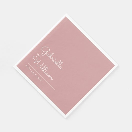 Dusty Roos Minimalist Elegant Script Servet (Hoek)