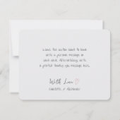 Dusty Roos Minimalist Flowers Bird Zonnetekening Bedankkaart (Achterkant)