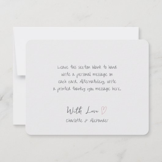 Dusty Roos Minimalist Flowers Bird Zonnetekening Bedankkaart (Achterkant)