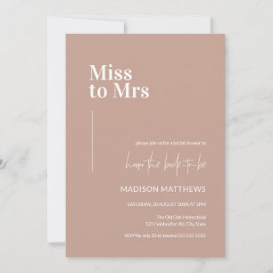 Dusty Roos minimalist Miss aan Mrs Vrijgezellenfee Kaart