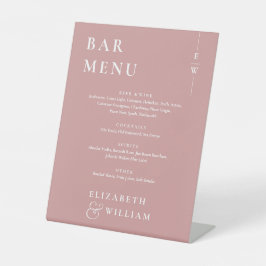Dusty Roos Minimalist Modern Bar Menu Reclamebord Met Voetstuk