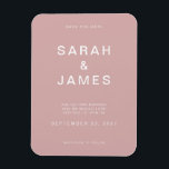 Dusty Roos Minimalist Modern Wedding Save the Date Magneet<br><div class="desc">Het mosterd Roos minimalistisch Modern Wedding sparen de Datum Magnet. Pas dit aan,  sla de datumkaart op met uw gegevens,  bericht en andere informatie.</div>