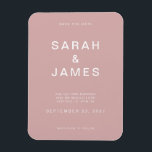 Dusty Roos Minimalist Modern Wedding Save the Date Magneet<br><div class="desc">Het mosterd Roos minimalistisch Modern Wedding sparen de Datum Magnet. Pas dit aan,  sla de datumkaart op met uw gegevens,  bericht en andere informatie.</div>