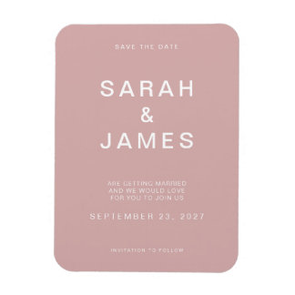 Dusty Roos Minimalist Modern Wedding Save the Date Magneet