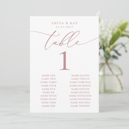 Dusty Roos Minimalist Wedding | Aangepaste eveneme (Staand voorkant)