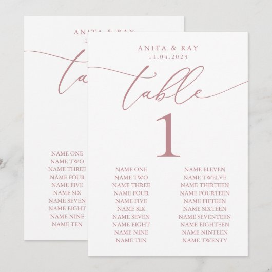 Dusty Roos Minimalist Wedding | Aangepaste eveneme (Voorkant / Achterkant)
