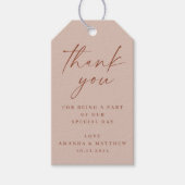 Dusty Roos Minimalist Wedding Bedankt | elegant Cadeaulabel (Voorkant)