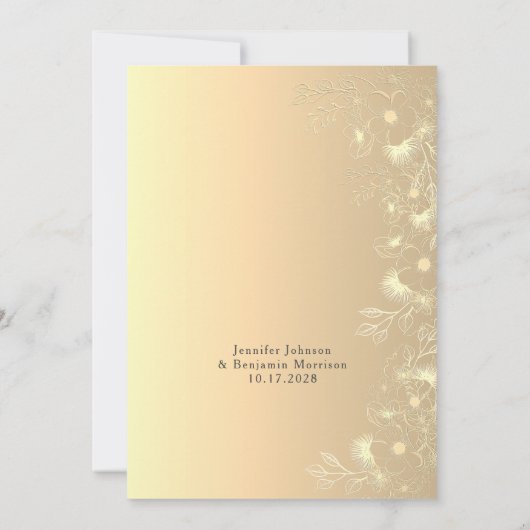 Dusty Roos Minimalist Wedding Kaart (Achterkant)