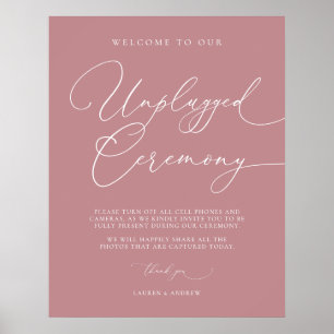 Dusty Roos Minimalist Wedding Unplugged Ceremony Poster