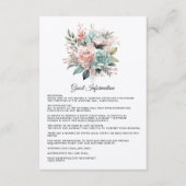 Dusty Roos, Mint Green en Blush Gast Details Informatiekaartje (Voorkant)