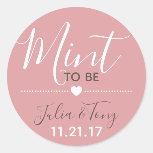 Dusty Roos Mint om Stickers bruiloft gunsten (Voorkant)