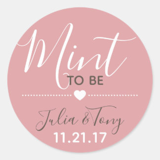 Dusty Roos Mint om Stickers bruiloft gunsten