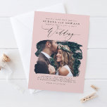 Dusty Roos Modern Boho Wedding Foto Uitnodiging<br><div class="desc">Romantische moderne en minimale huwelijksfotouitnodigingen</div>