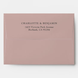 Dusty Roos Modern Custom Wedding 5.25x7.25 Envelop