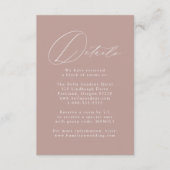 Dusty Roos Modern Elegance Wedding Details Informatiekaartje (Voorkant)