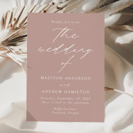 Dusty Roos Modern Elegance Wedding Kaart