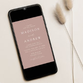 Dusty Roos Modern Elegance Wedding Kaart