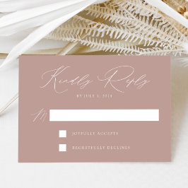 Dusty Roos Modern Elegance Wedding RSVP Kaartje