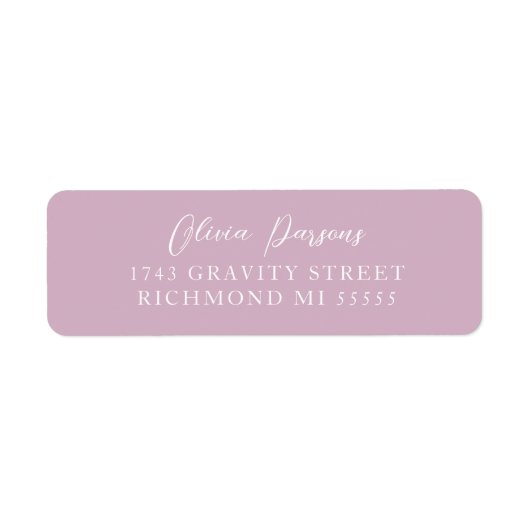 Dusty Roos Modern elegant Scripted AddressLabel Etiket (Voorkant)