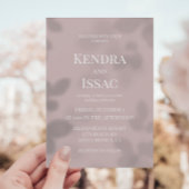 Dusty Roos Modern geperst bladeren bruiloft Kaart