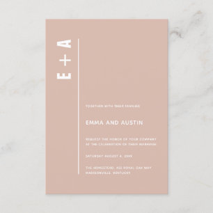 Dusty Roos Modern Minimal Bold Initialen Wedding Kaart