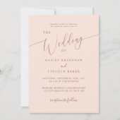 Dusty Roos Modern Minimal Photo Wedding Kaart (Voorkant)