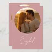 Dusty Roos Modern Minimalist Script Tafelnummer (Voorkant / Achterkant)