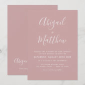 Dusty Roos Modern Minimalist Simple Wedding Kaart