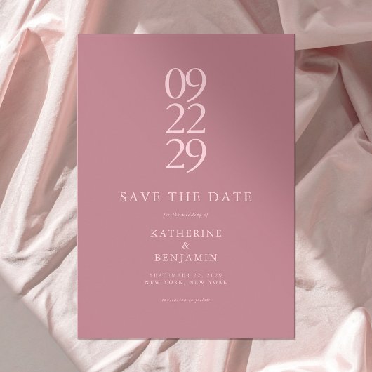 Dusty Roos Modern Minimalist Wedding Save The Date