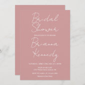 Dusty Roos Modern Minimalistisch Script Vrijgezell Kaart (Voorkant / Achterkant)