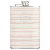 Dusty Roos Modern Monogram Naam Boho Strip Heupfles (Voorkant)