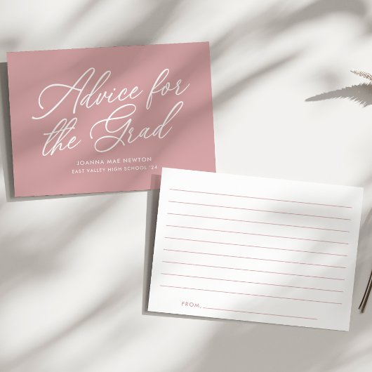 Dusty Roos Modern Script Afstuderen Advieskaart