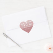Dusty Roos Modern Script Bruiloft Hart Sticker (Envelop)