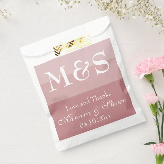 Dusty Roos Modern Script Favor Bag Bedankzakje (Gezegeld)