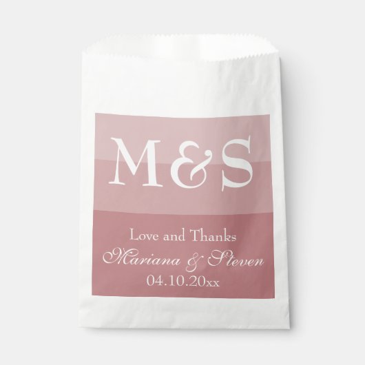 Dusty Roos Modern Script Favor Bag Bedankzakje (Voorkant)