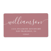 Dusty Roos Modern Script Retouradres Etiket (Voorkant)