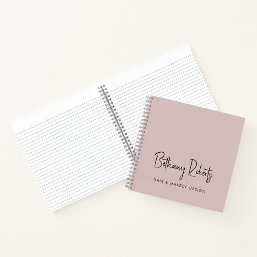Dusty Roos Modern Signature Script Haar and Makeup Notitieboek (Binnen)