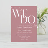 Dusty Roos Modern We doen een huwelijksuitnodiging Kaart (Staand voorkant)