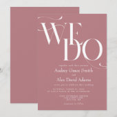 Dusty Roos Modern We doen een huwelijksuitnodiging Kaart (Voorkant / Achterkant)