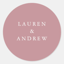 Dusty Roos Modern Wedding Envelope Seals Ronde Sticker