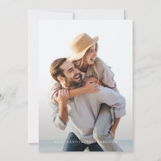 Dusty Roos Modern Wedding Save the Date (Achterkant)